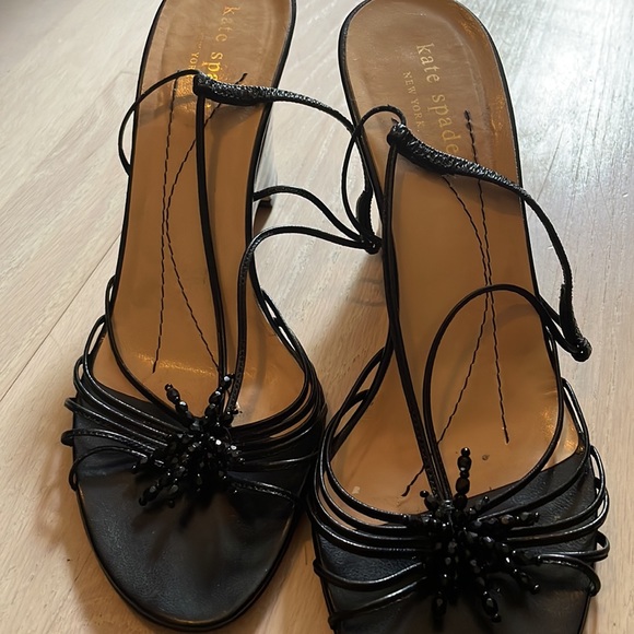 Fun beaded party sandals, 3” wedge heel with cutout - Picture 5 of 5